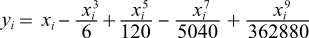 y=x-x^3/6+x^5/120-x^7/5040